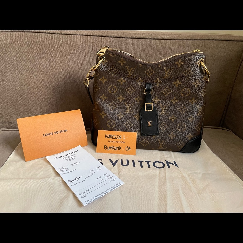 Authentic Louis Vuitton Odeon PM Monogram Noir with Short Monogram Strap